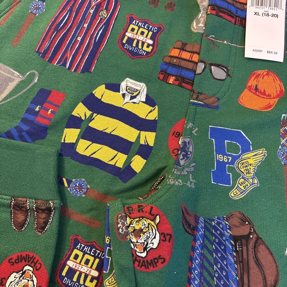 Polo Ralph Lauren Collegiate Pennant Fleece Jogger Varsity Preppy Boy's XL 18-20 - Picture 5 of 6